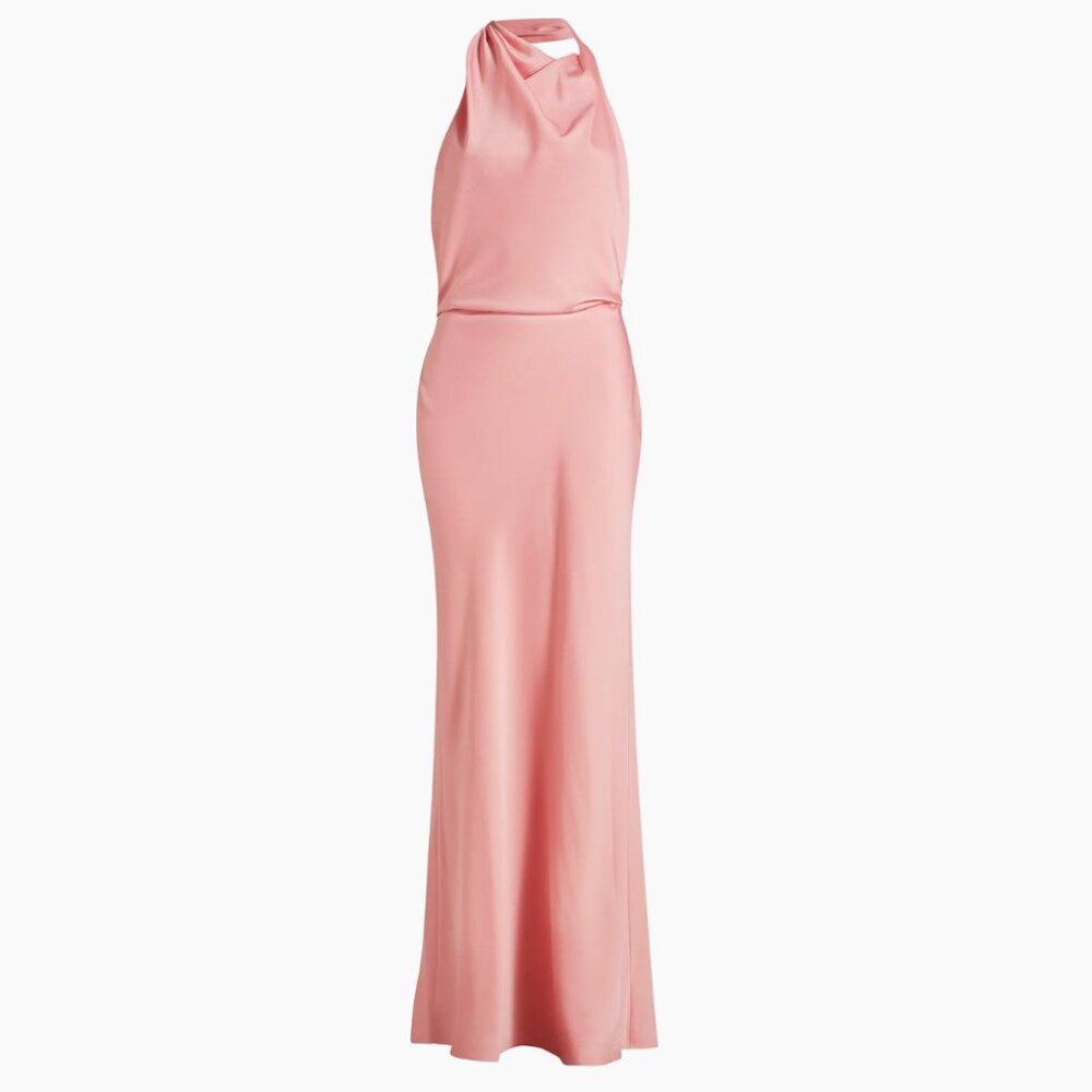 SIMKHAI Reannon Draped Gown (Pink, WORN ONCE) Size 2